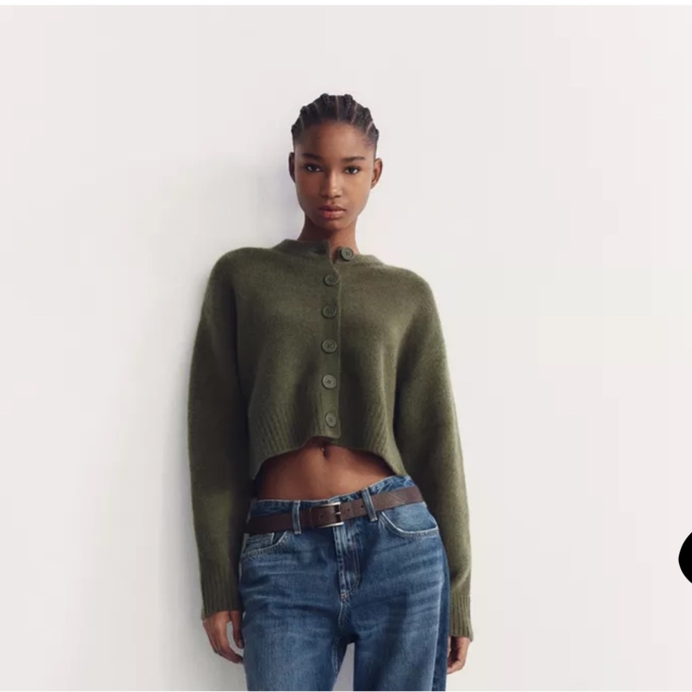 SOLD | NWT Zara Soft Button-Up Cardigan - Green